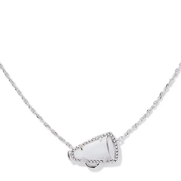 Rhodium White Mother of Pearl Cheer Necklace Meigs Jewelry Tahlequah, OK