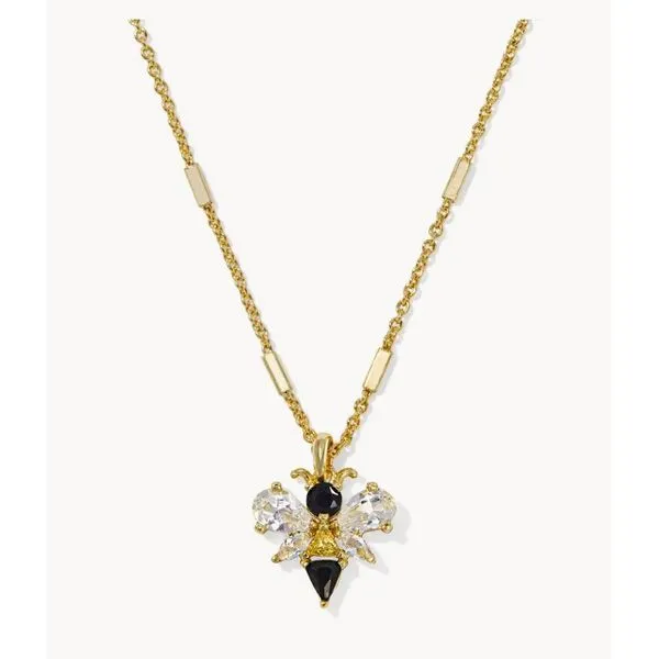 Yellow Gold Plated Black Yellow Bee Short Necklace Meigs Jewelry Tahlequah, OK