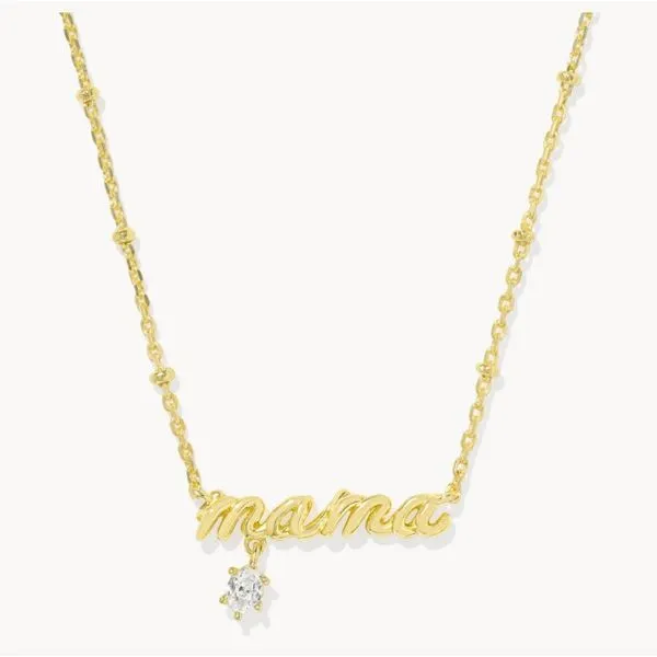 Yellow Gold Plated Crystal Mama Necklace Meigs Jewelry Tahlequah, OK