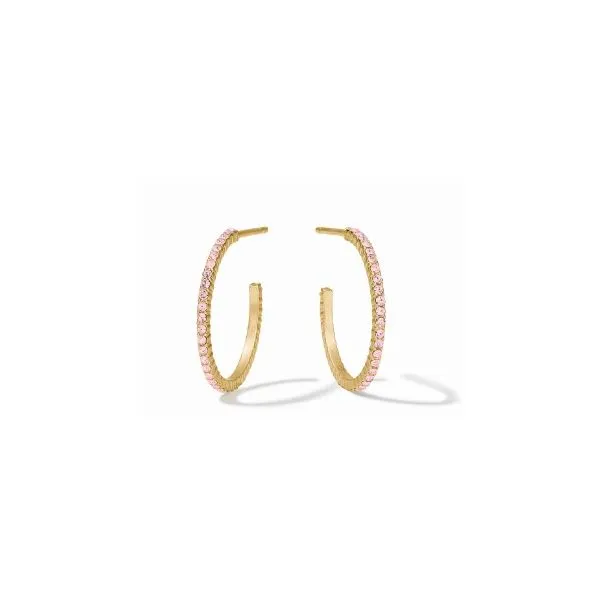 24K Gold Plated Pink Champagne Hoop Earrings - Small Meigs Jewelry Tahlequah, OK