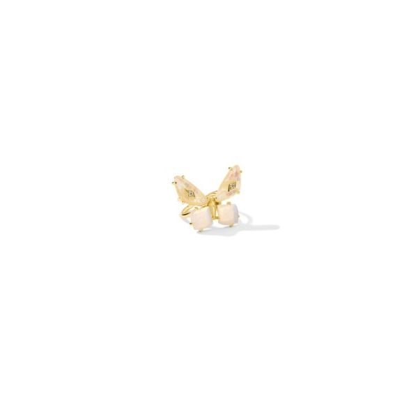 Yellow Gold Plated White Iridescent Bianca Butterfly Cocktail Ring Meigs Jewelry Tahlequah, OK