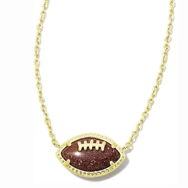 Kendra Scott Yellow Gold Plated Football Necklace Image 2 Meigs Jewelry Tahlequah, OK