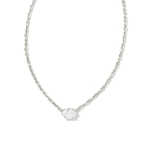 Cailin Silver Pendant Necklace in White Crystal Meigs Jewelry Tahlequah, OK