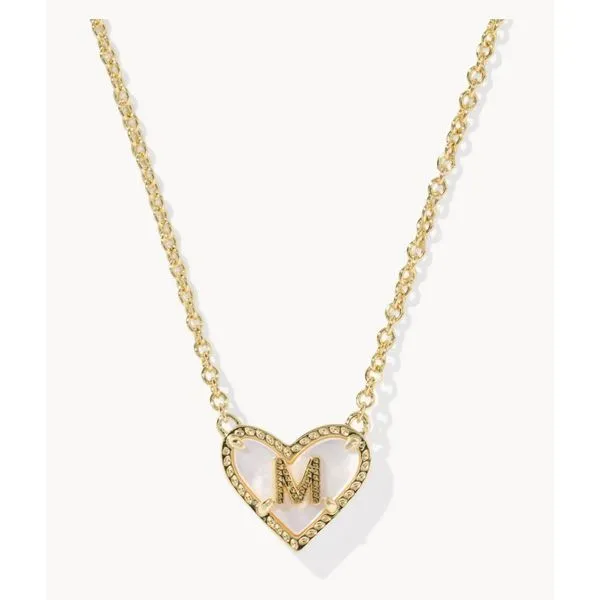 Yellow Gold Ari Heart Letter M Necklace Meigs Jewelry Tahlequah, OK