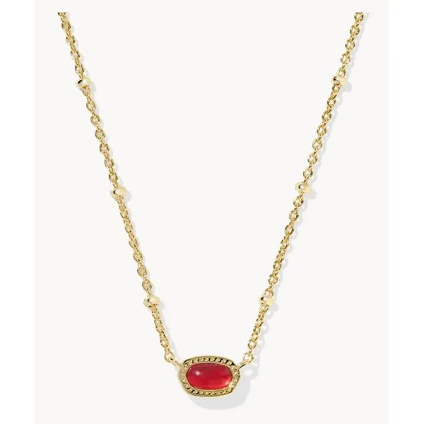 Yellow Gold Mini Elisa Red Pendant Necklace Meigs Jewelry Tahlequah, OK