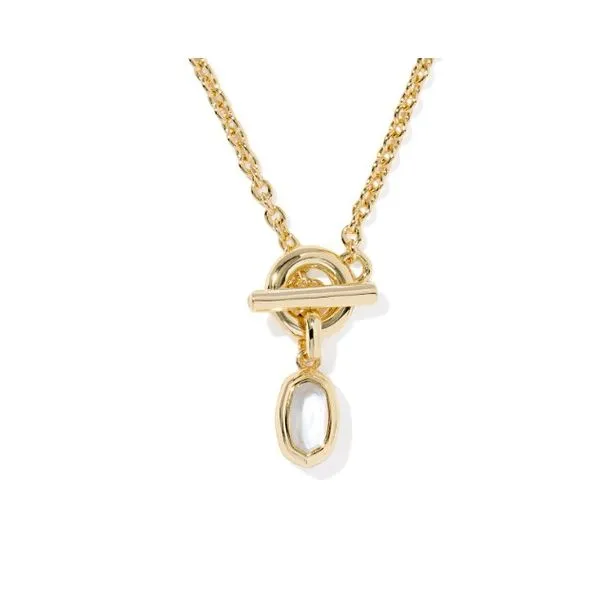 Yellow Gold Plated Red Illusion Mini Elisa Toggle Pendant Necklace Meigs Jewelry Tahlequah, OK
