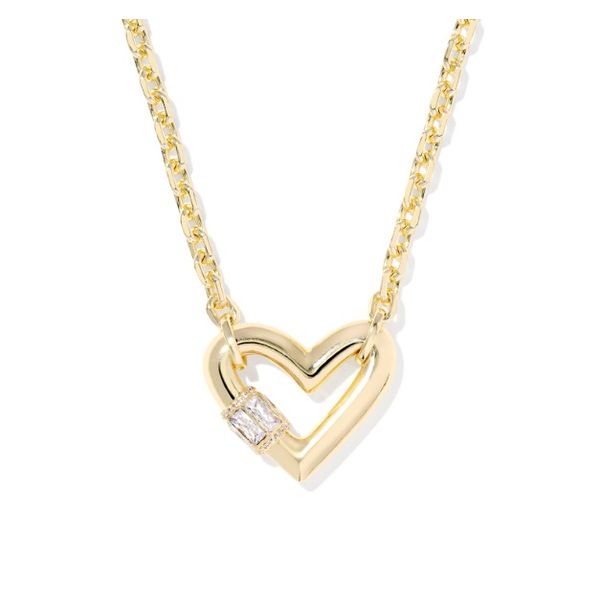 Yellow Gold Plated White Cubic Zirconia Emery Heart Pendant Necklace Meigs Jewelry Tahlequah, OK