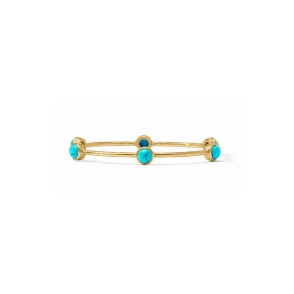 Yellow Gold Plated Milano Luxe Bangle - Turquoise Meigs Jewelry Tahlequah, OK
