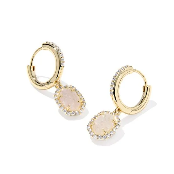 Kendra Scott Iridescent Drusy Daphne Crystal Frame Huggie Earrings Meigs Jewelry Tahlequah, OK