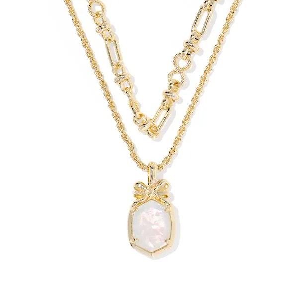 Ivory Iridescent Crystal Daphne Bow Multi Strand Necklace Meigs Jewelry Tahlequah, OK