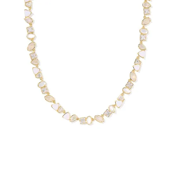 Yellow Gold Plated Natural Mix Isabelle Tennis Necklace Meigs Jewelry Tahlequah, OK