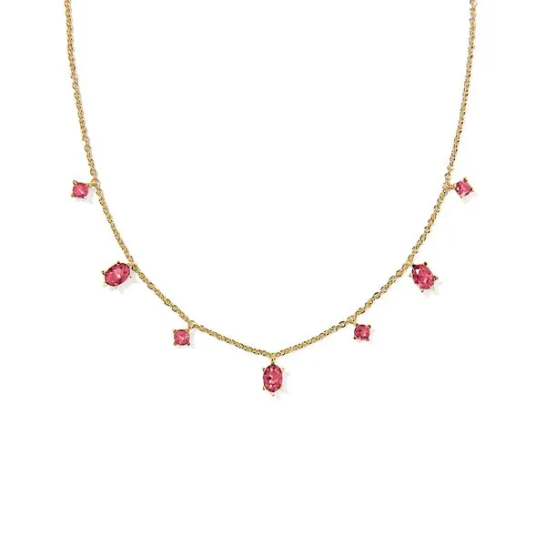 Yellow Gold Plated Red Crystal Cailin Necklace Meigs Jewelry Tahlequah, OK