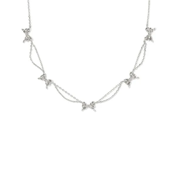 Rhodium Bow Strand Necklace Meigs Jewelry Tahlequah, OK