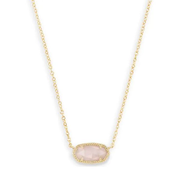 Yellow Gold Plated Rose Quartz Elisa Necklace Meigs Jewelry Tahlequah, OK
