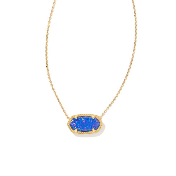 Yellow Gold Plated Elisa Indigo Opal Necklace Meigs Jewelry Tahlequah, OK
