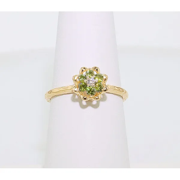 14Kt Gold Filled Synthetic Peridot August Birthstone Tulip Ring Meigs Jewelry Tahlequah, OK