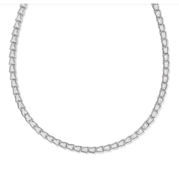 Rhodium White CZ Bella Tennis Necklace Meigs Jewelry Tahlequah, OK