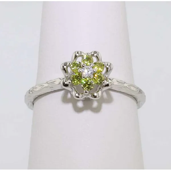 Sterling Silver Synthetic Peridot Tulip Ring Meigs Jewelry Tahlequah, OK