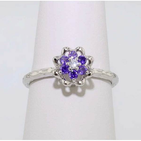 Sterling Silver Synthetic Amethyst Tulip Ring Meigs Jewelry Tahlequah, OK