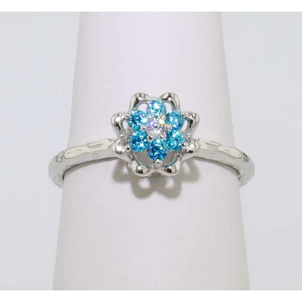 Sterling Silver Synthetic London Blue Tulip Ring Meigs Jewelry Tahlequah, OK