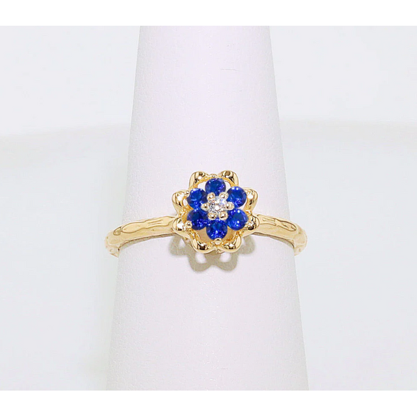 14Kt Gold Filled Synthetic Blue Sapphire Tulip Ring Meigs Jewelry Tahlequah, OK