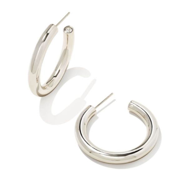 Rhodium Plated Metal Colette Hoop Earrings Meigs Jewelry Tahlequah, OK