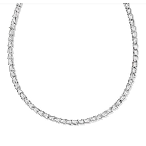 Rhodium White Cubic Zirconia Bella Tennis Necklace Meigs Jewelry Tahlequah, OK