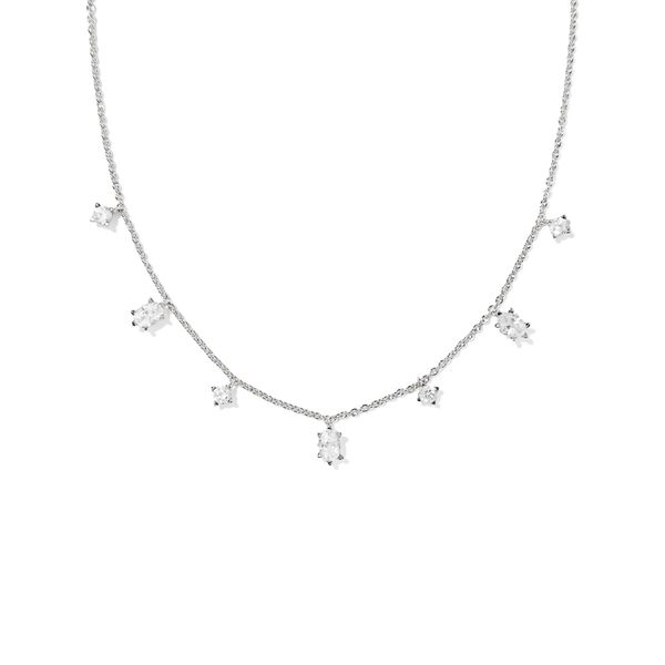 Rhodium White Crystal Cailin Necklace Meigs Jewelry Tahlequah, OK