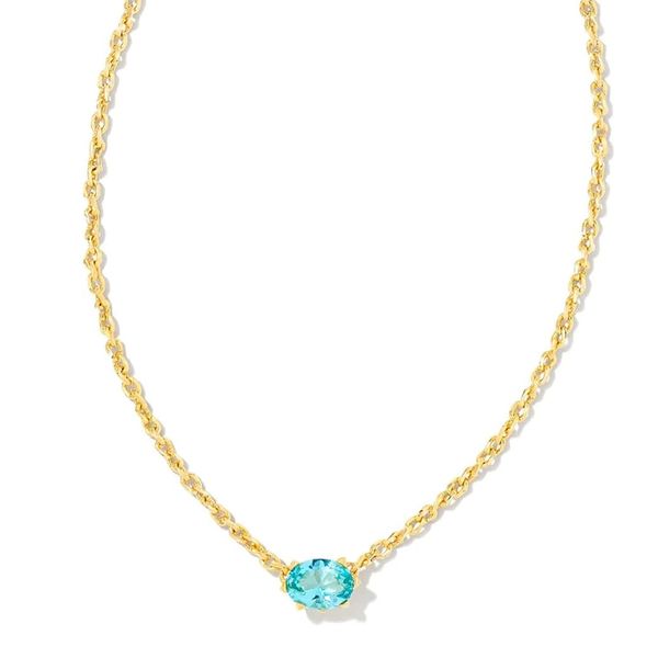 Yellow Gold Aqua Crystal Cailin Necklace Meigs Jewelry Tahlequah, OK