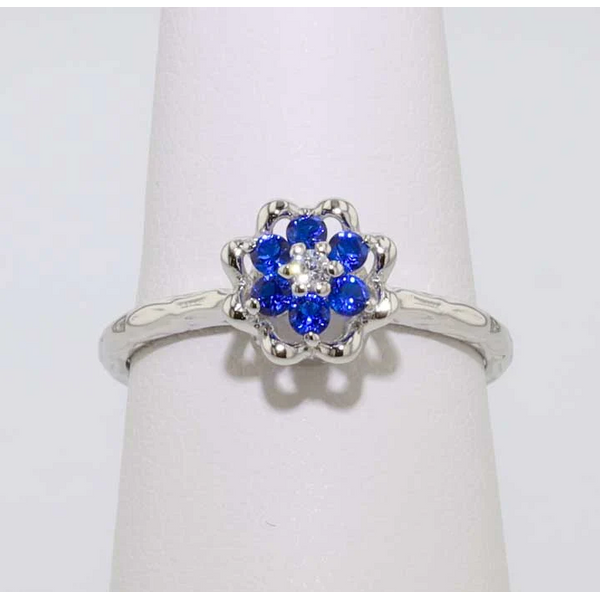 Sterling Silver Synthetic Blue Sapphire September Tulip Ring Meigs Jewelry Tahlequah, OK