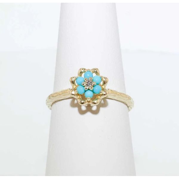 14Kt Gold Filled Turquoise Tulip Ring Meigs Jewelry Tahlequah, OK