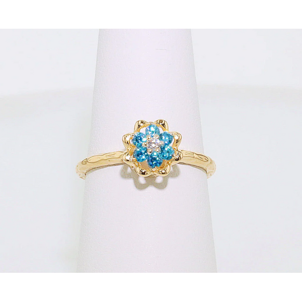 14Kt Gold Filled Synthetic London Blue December Tulip Ring Meigs Jewelry Tahlequah, OK