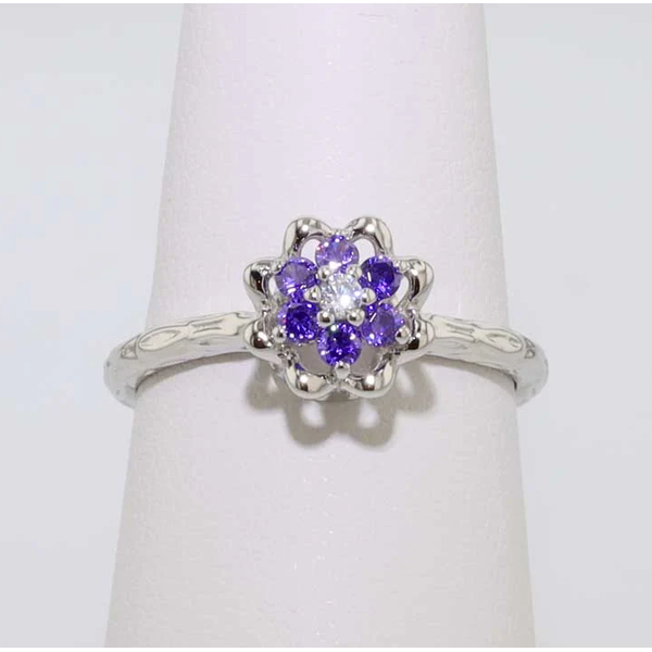 Sterling Silver Synthetic Amethyst February Tulip Ring Meigs Jewelry Tahlequah, OK