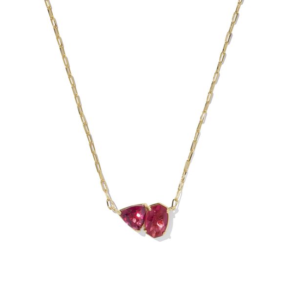 Yellow Gold Plated Burgundy Mix Tatum Pendant Necklace Meigs Jewelry Tahlequah, OK