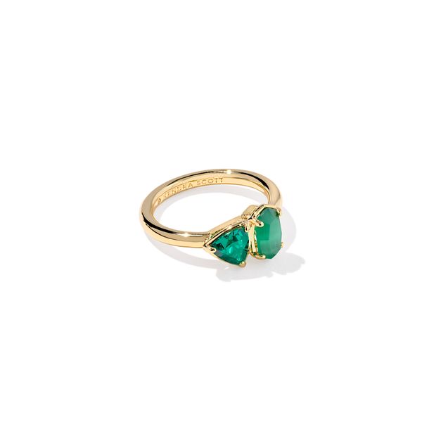 Yellow Gold Dark Green Mix Tatum Band Ring Meigs Jewelry Tahlequah, OK
