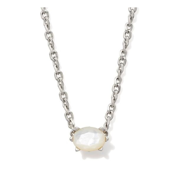 Rhodium Ivory Mother of Pearl Crystal Cailin Necklace Meigs Jewelry Tahlequah, OK