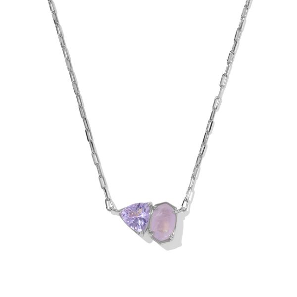 Rhodium Plated Purple Mix Tatum Pendant Necklace Meigs Jewelry Tahlequah, OK