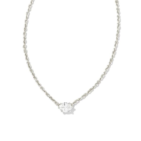 Cailin Silver White Crystal Pendant Necklace Meigs Jewelry Tahlequah, OK