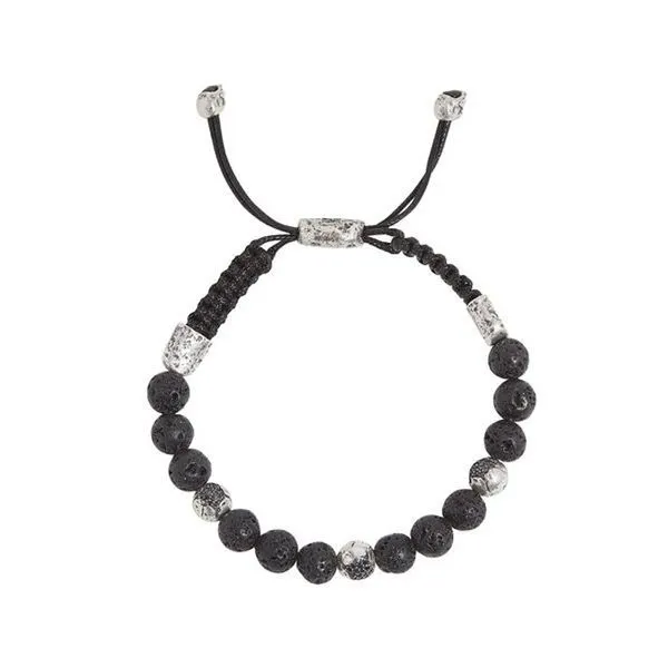 Mens Black Diamond & Lava Bead Adjustable Bracelet Meigs Jewelry Tahlequah, OK