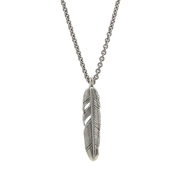 Mens Silver Feather Necklace Meigs Jewelry Tahlequah, OK