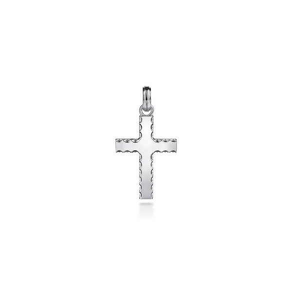 Sterling Silver Cross Pendant with Beveled Trim Meigs Jewelry Tahlequah, OK