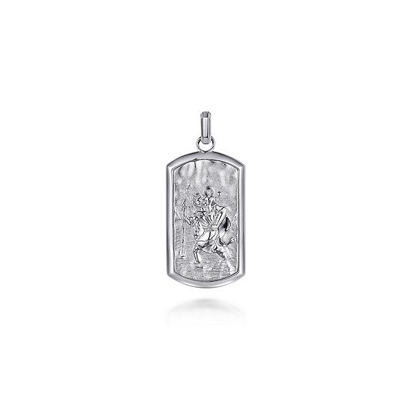 Gabriel & Co. Sterling Silver St. Christopher Dog Tag Pendant Meigs Jewelry Tahlequah, OK