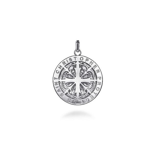 SS RND ST.CHRISTOPHER PROTECT US PENDANT Image 2 Meigs Jewelry Tahlequah, OK