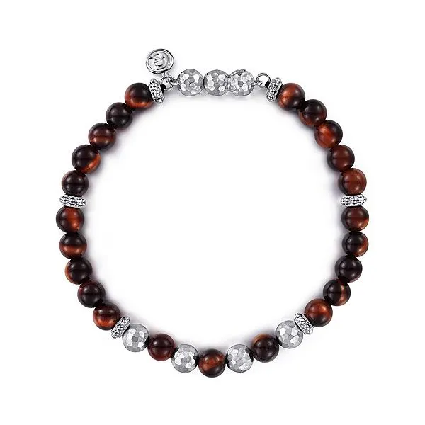 Gabriel & Co. Sterling Silver and Tiger Eye Beaded Bracelet Meigs Jewelry Tahlequah, OK