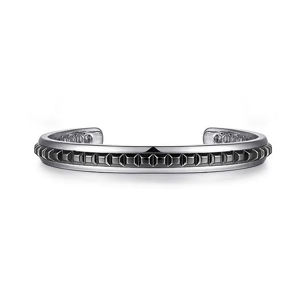 Gabriel & Co. Sterling Silver Open Cuff Bracelet with Black Grommets Meigs Jewelry Tahlequah, OK
