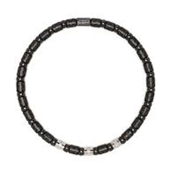 Roberto Demeglio Black Carbon Fiber Diamond Stretch Bracelet Meigs Jewelry Tahlequah, OK