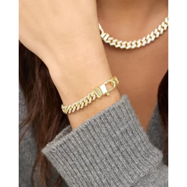 YGP 6.8mm Pav&eacute; CZ Julian Cuban Chain Bracelet 7.5 Image 2 Meigs Jewelry Tahlequah, OK