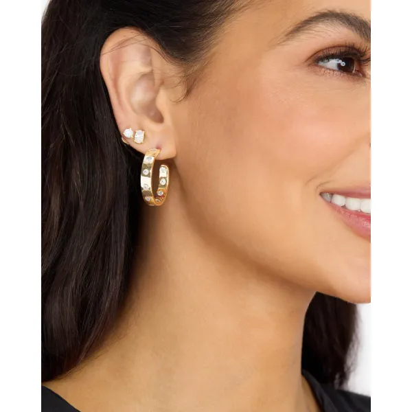 YGP Ashley Rodeo 1" Hoop CZ Earrings Image 2 Meigs Jewelry Tahlequah, OK