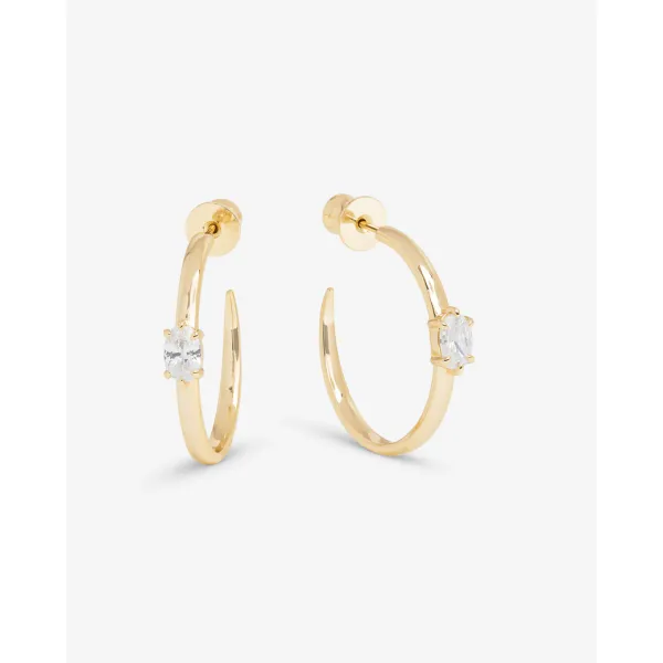YGP She's on Point 1" Hoop CZ Earrings Meigs Jewelry Tahlequah, OK