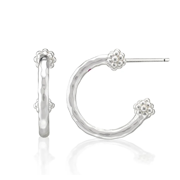 Silver Plated Berry Slice Small Hoop Earrings Meigs Jewelry Tahlequah, OK